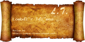 Lombár Tímea névjegykártya